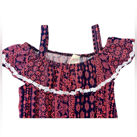 Heart & Arrow Girl’s Navy & Neon Pink Romper Size 10 - Picture 2 of 5